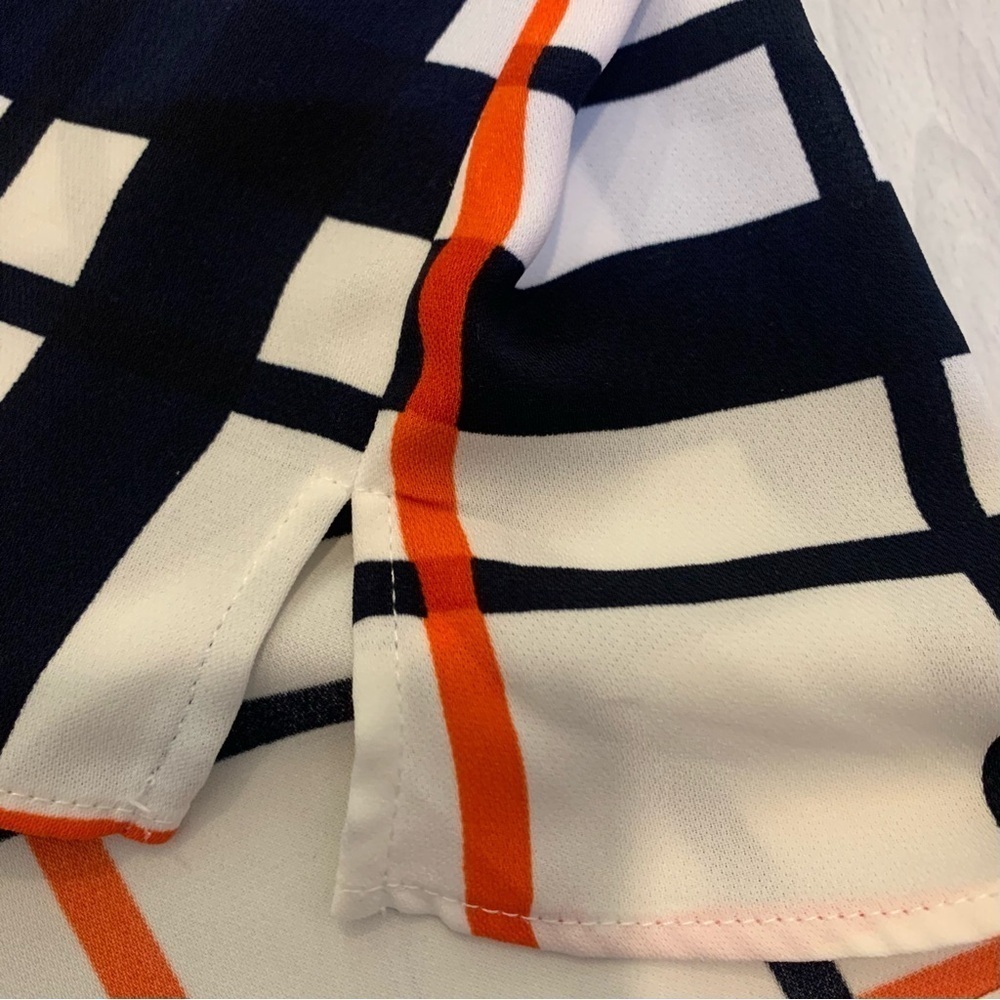 Zara Basic Patterned Stripe Blouse S - Picture 5 of 6